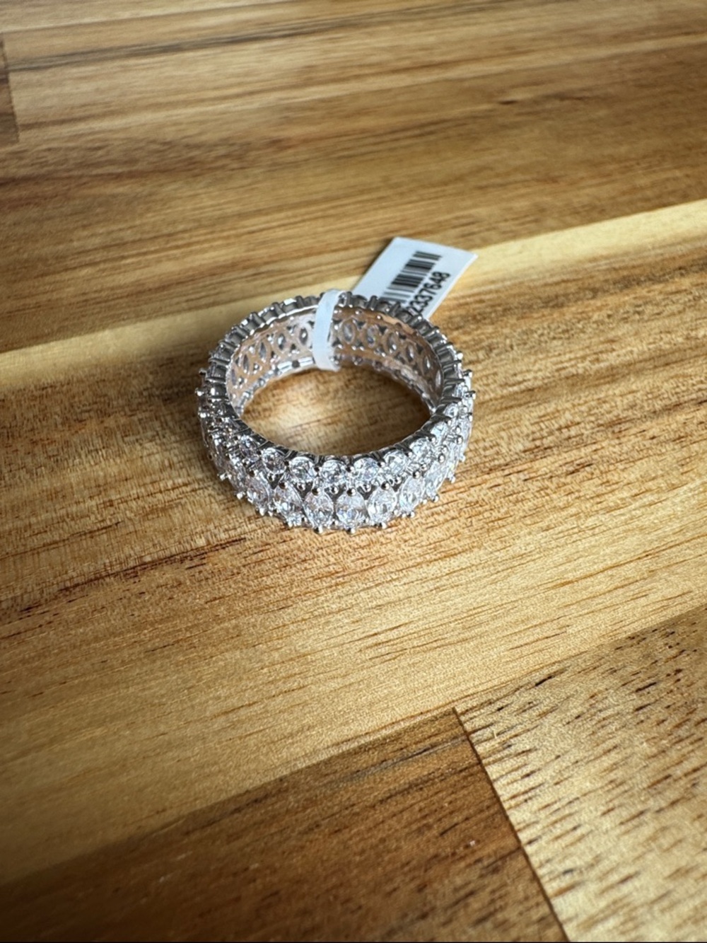Vienna Crystal Pave Eternity Band - Silver Tone